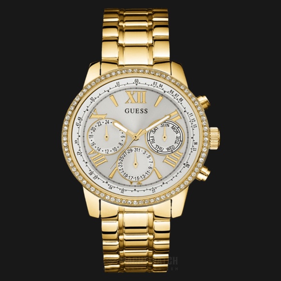 NEW GUESS Gold-Tone Classic Multi-function Watch